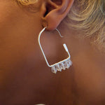 Valentina Arch Hoops - Silver,Earrings, Sassy Jones,