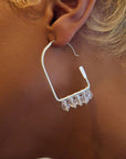 Valentina Arch Hoops - Silver,Earrings, Sassy Jones,