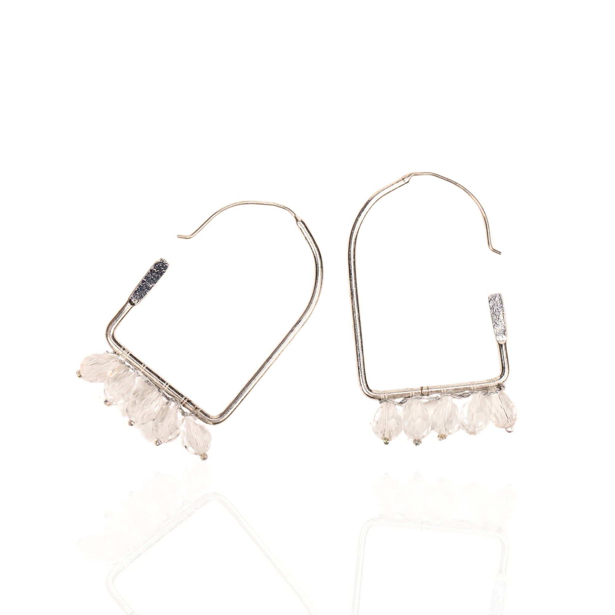 Valentina Arch Hoops - Silver,Earrings, Sassy Jones,