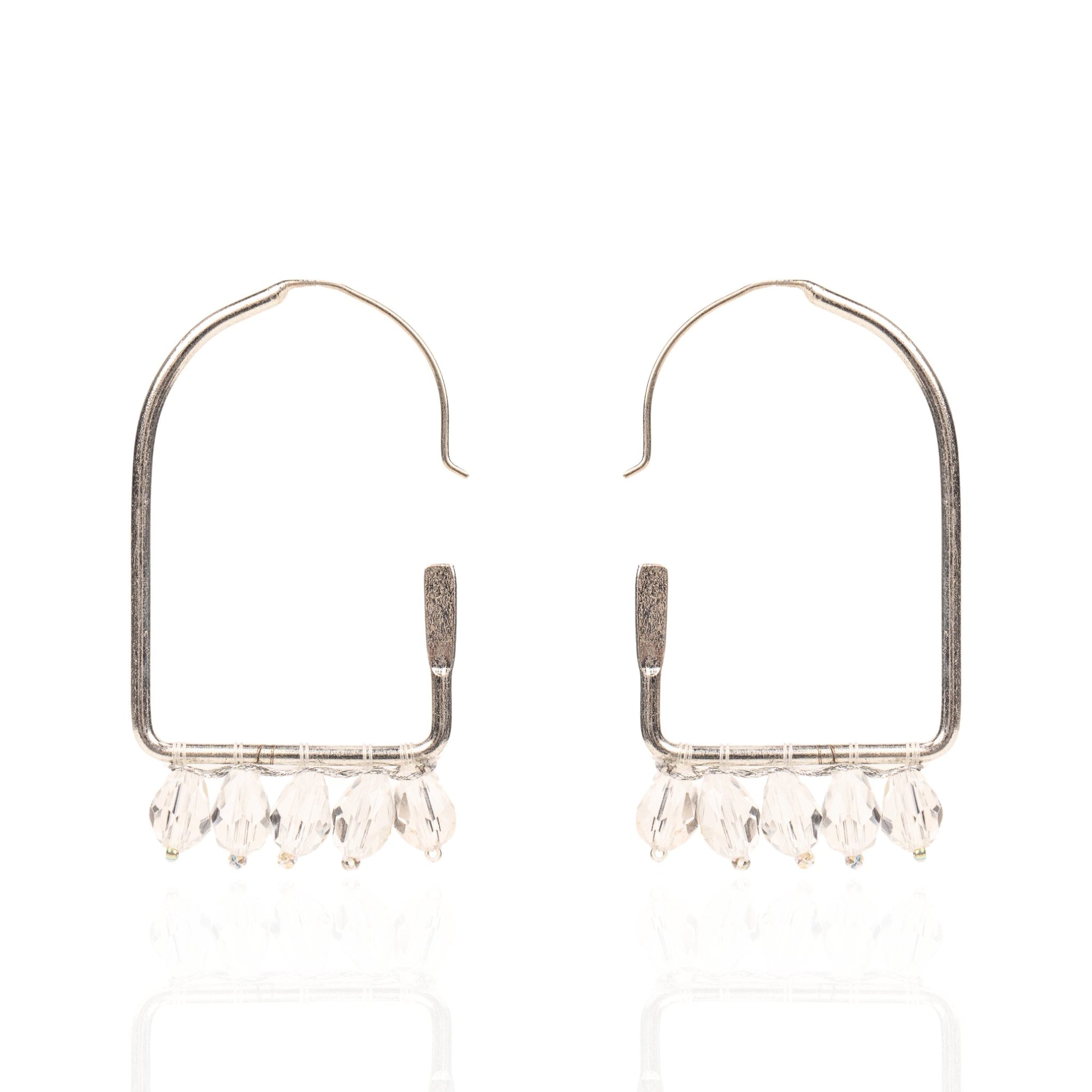 Valentina Arch Hoops - Silver,Earrings, Sassy Jones,