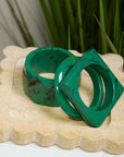 Victoria 3pc Bracelet Stack - Green Marble (Copy),Earrings, Sassy Jones,