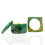 Victoria 3pc Bangle Stack - Green Marble