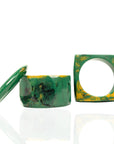 Victoria 3pc Bangle Stack - Green Marble