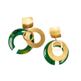 Victoria Dangles - Green Marble,Earrings, Sassy Jones,