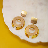 Victoria Dangles - Tortoise,Earrings, Sassy Jones, gold dangles