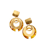 Victoria Dangles - Tortoise,Earrings, Sassy Jones, gold dangles