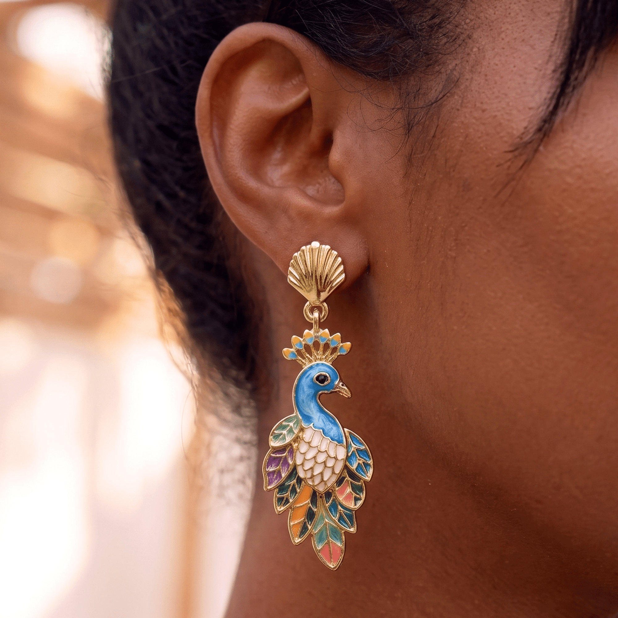 Victoriana Prissy Peacock Earrings,Earrings, Sassy Jones,