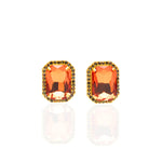Whitley Studs - Orange Sapphire - Sassy Jones beaded jewelry, handcrafted, vibrant colors, intricate designs, timeless elegance, elegant earrings, glass beads, gemstones, natural elements, sophistication, special occasions, casual wear, thoughtful gifts, artistry, fashion, Handcrafted jewelry, Playful design, Elegant craftsmanship, Fashion accessory, birthday jewelry, wedding jewelry, bridal jewelry
