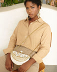 Wisteria Half Moon Clutch - Mother of Pearl,Handbags, Sassy Jones,