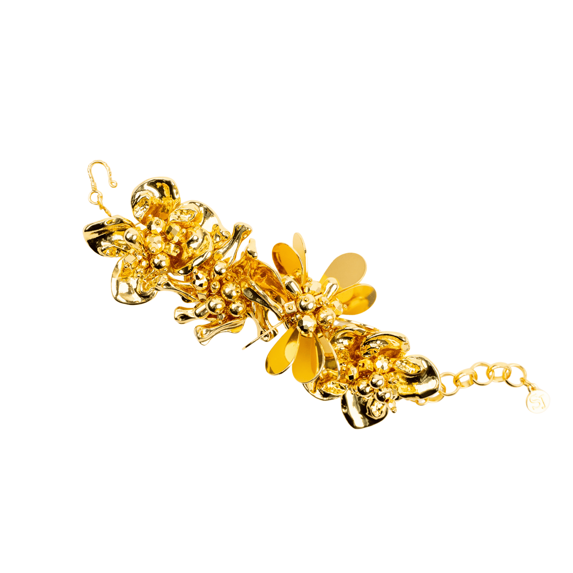 Wisteria Sculptural Bracelet - 18k Gold,Bracelets, Sassy Jones,