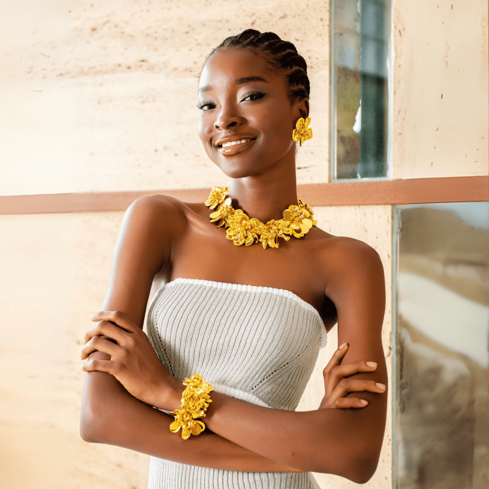 Wisteria Sculptural Bracelet - 18k Gold,Bracelets, Sassy Jones,