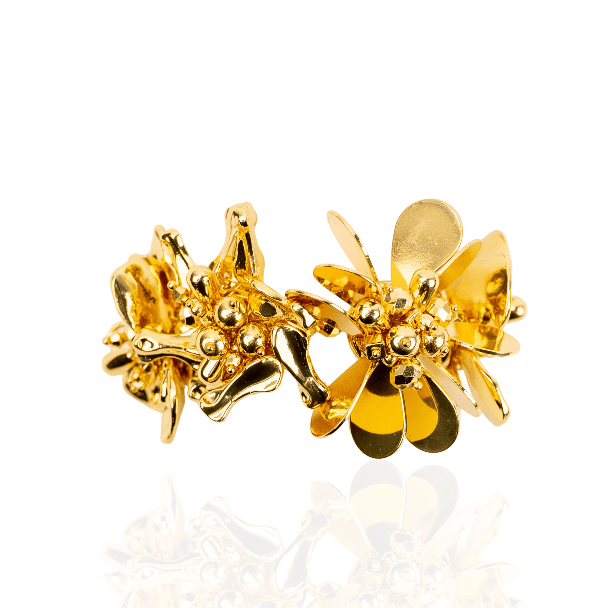 Wisteria Sculptural Bracelet - 18k Gold,Bracelets, Sassy Jones,