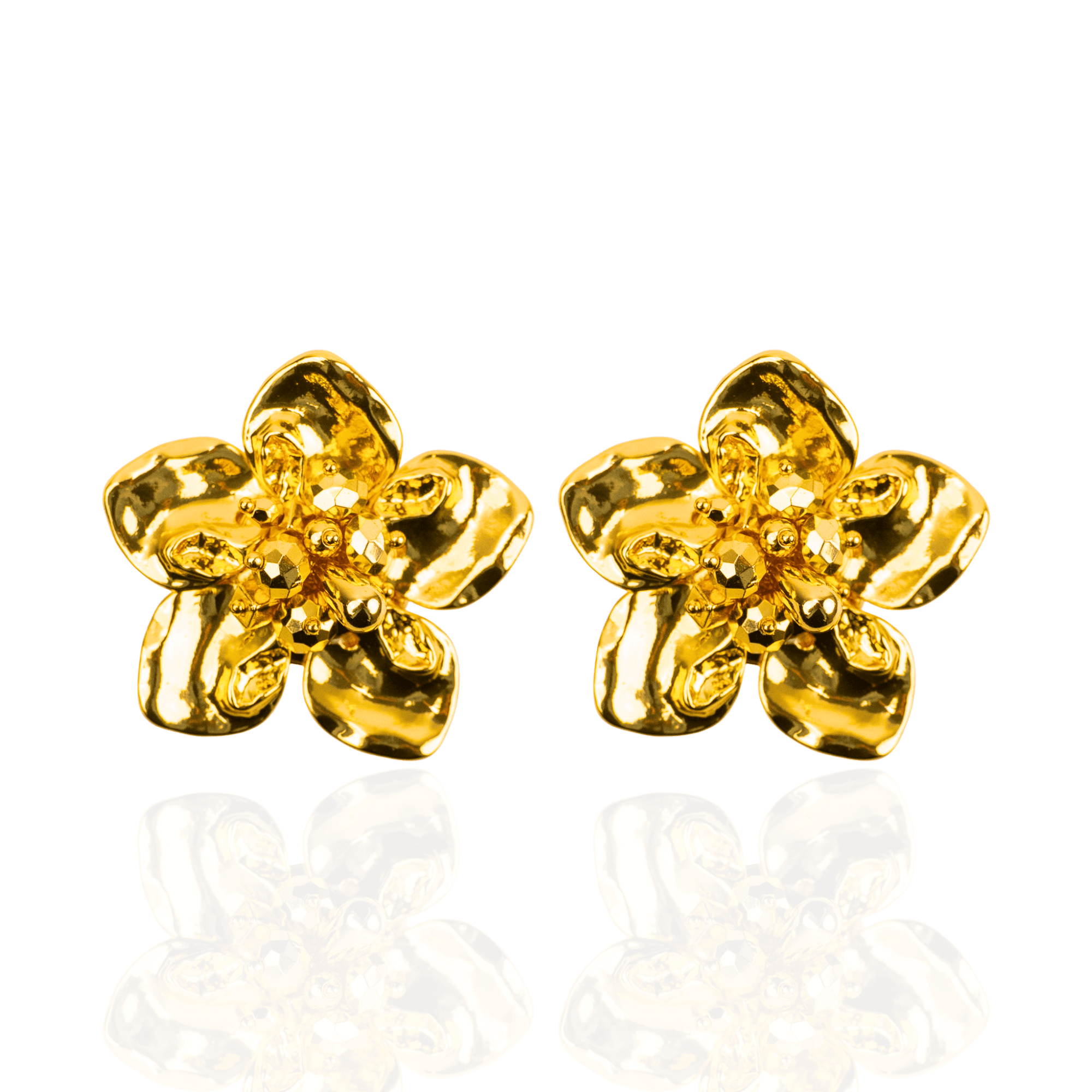 Wisteria Sculptural Earrings - 18k Gold,Earrings, Sassy Jones,