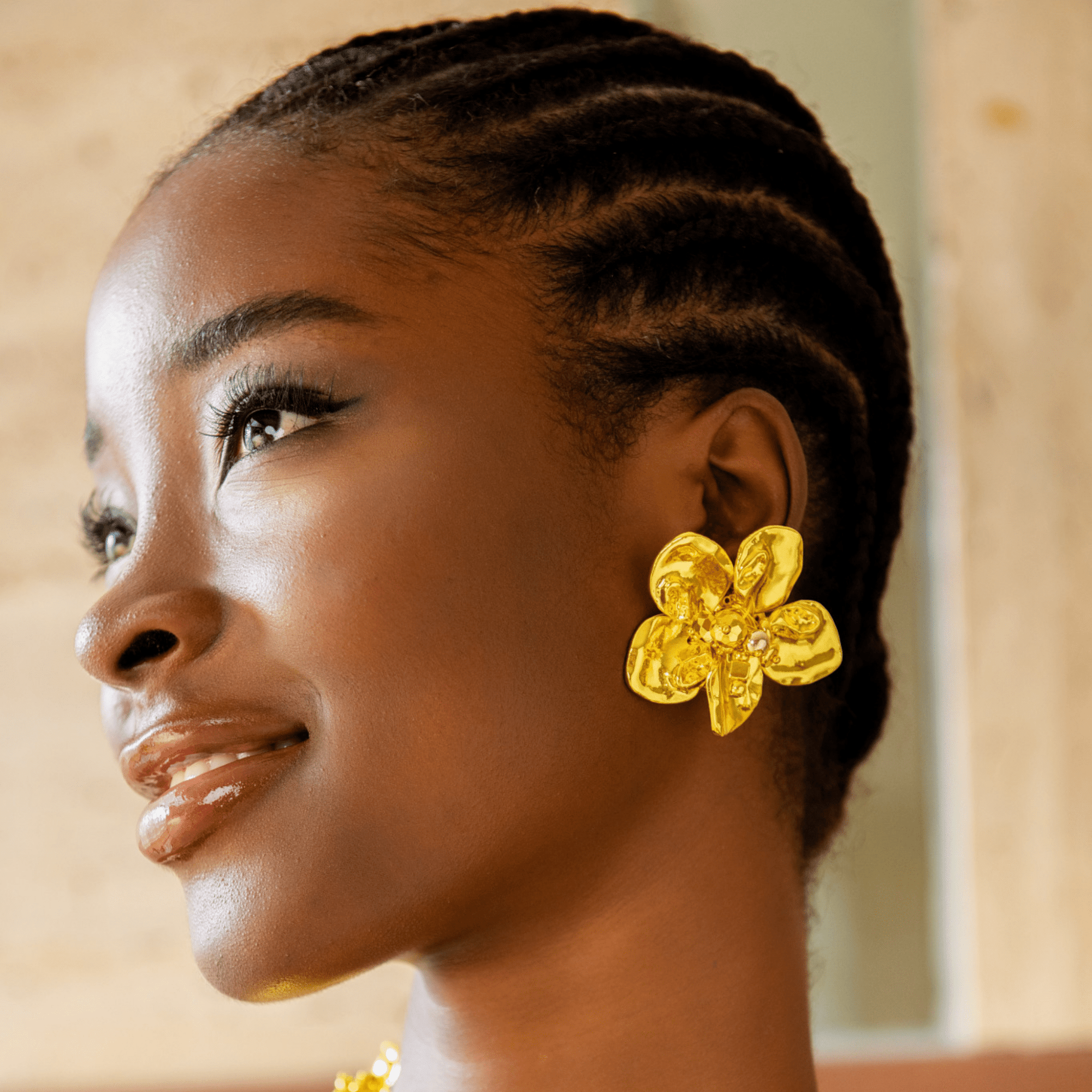 Wisteria Sculptural Earrings - 18k Gold,Earrings, Sassy Jones,