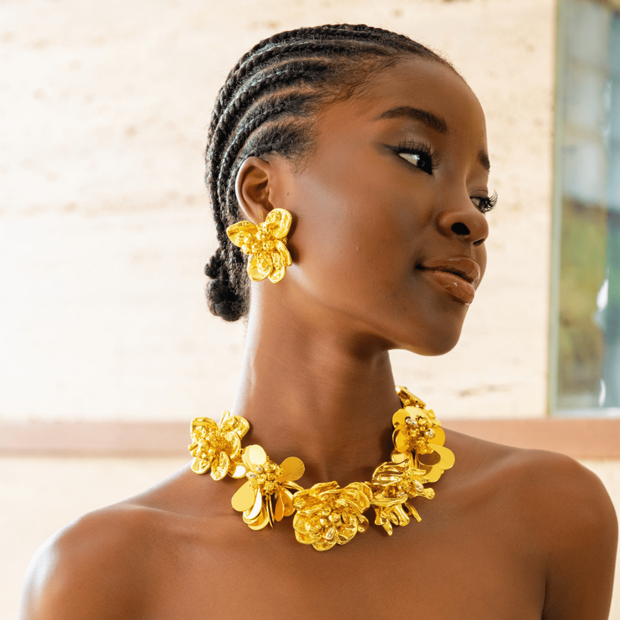 Wisteria Sculptural Earrings - 18k Gold,Earrings, Sassy Jones,