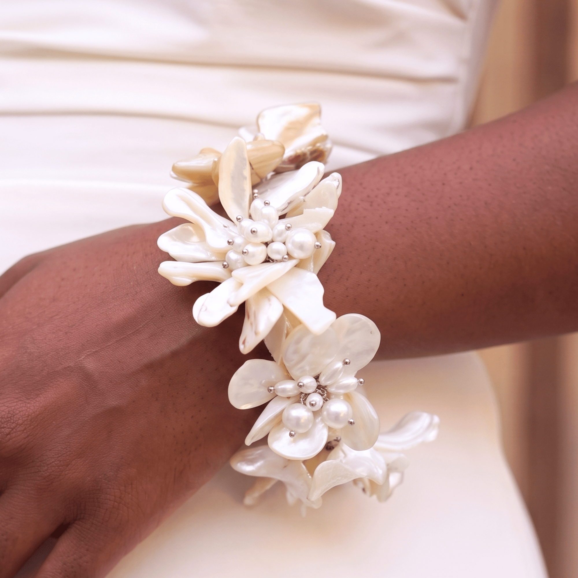 Wisteria Semi Precious Bracelet - Mother of Pearl (Sold Out/Reserve Today/Ships August),Bracelets, Sassy Jones,
