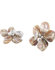 Wisteria Abalone Shell Earrings - Ivory Flower,Earrings, Sassy Jones,