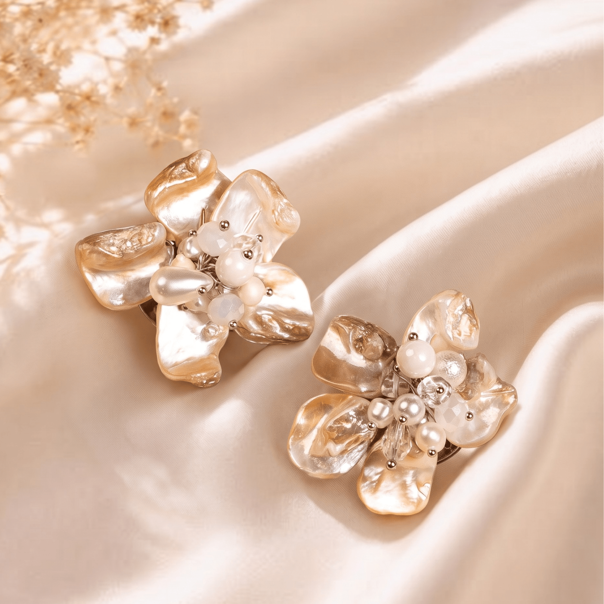 Wisteria Semi Precious Earrings - Mother of Pearl,Earrings, Sassy Jones,