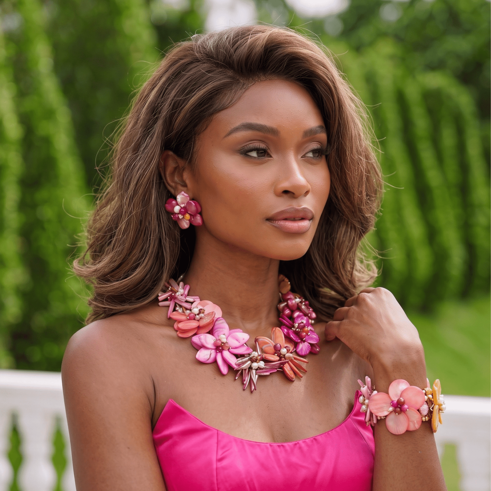 Wisteria Semi Precious Earrings - Pink/Orange Abalone (Sold Out/Reserve Today/Ships August),Earrings, Sassy Jones,