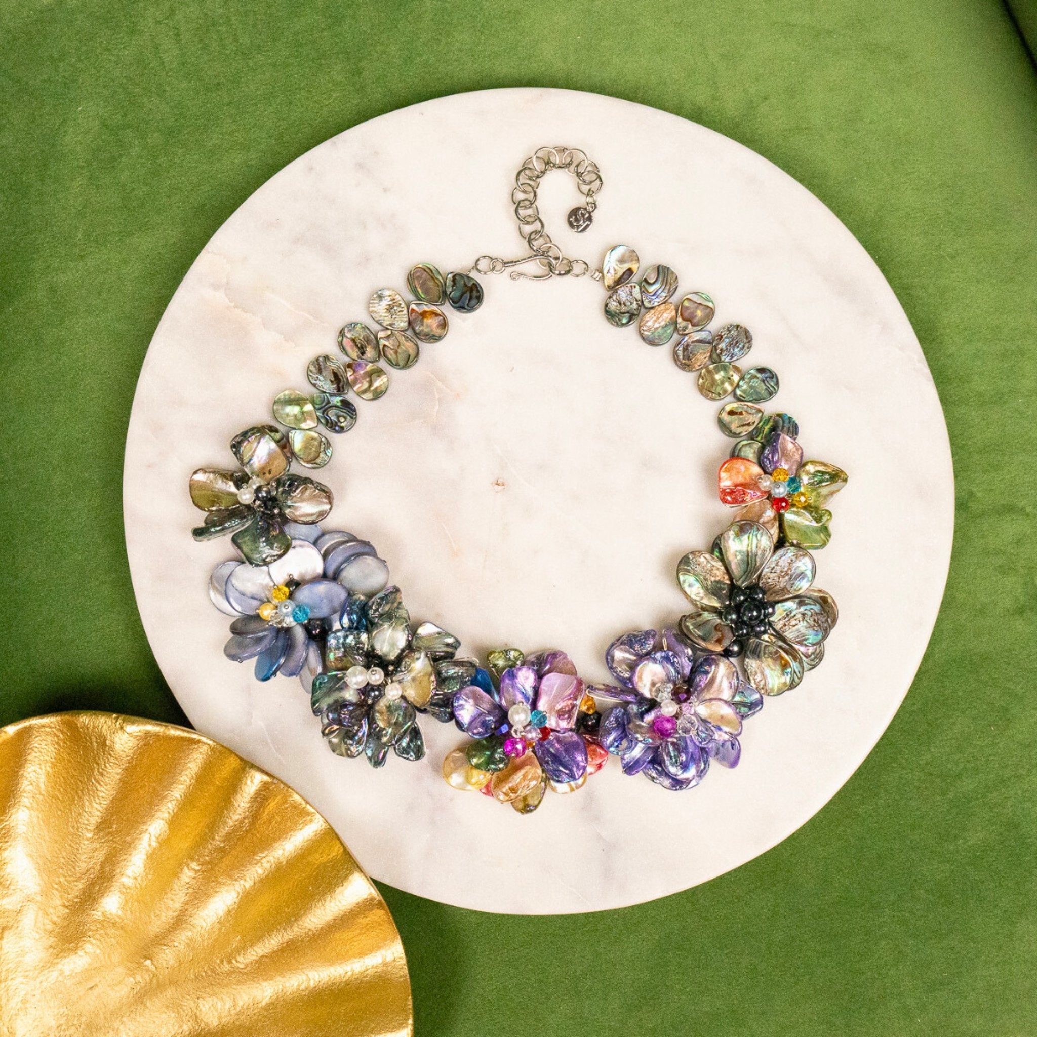 Wisteria Semi Precious Necklace - Abalone