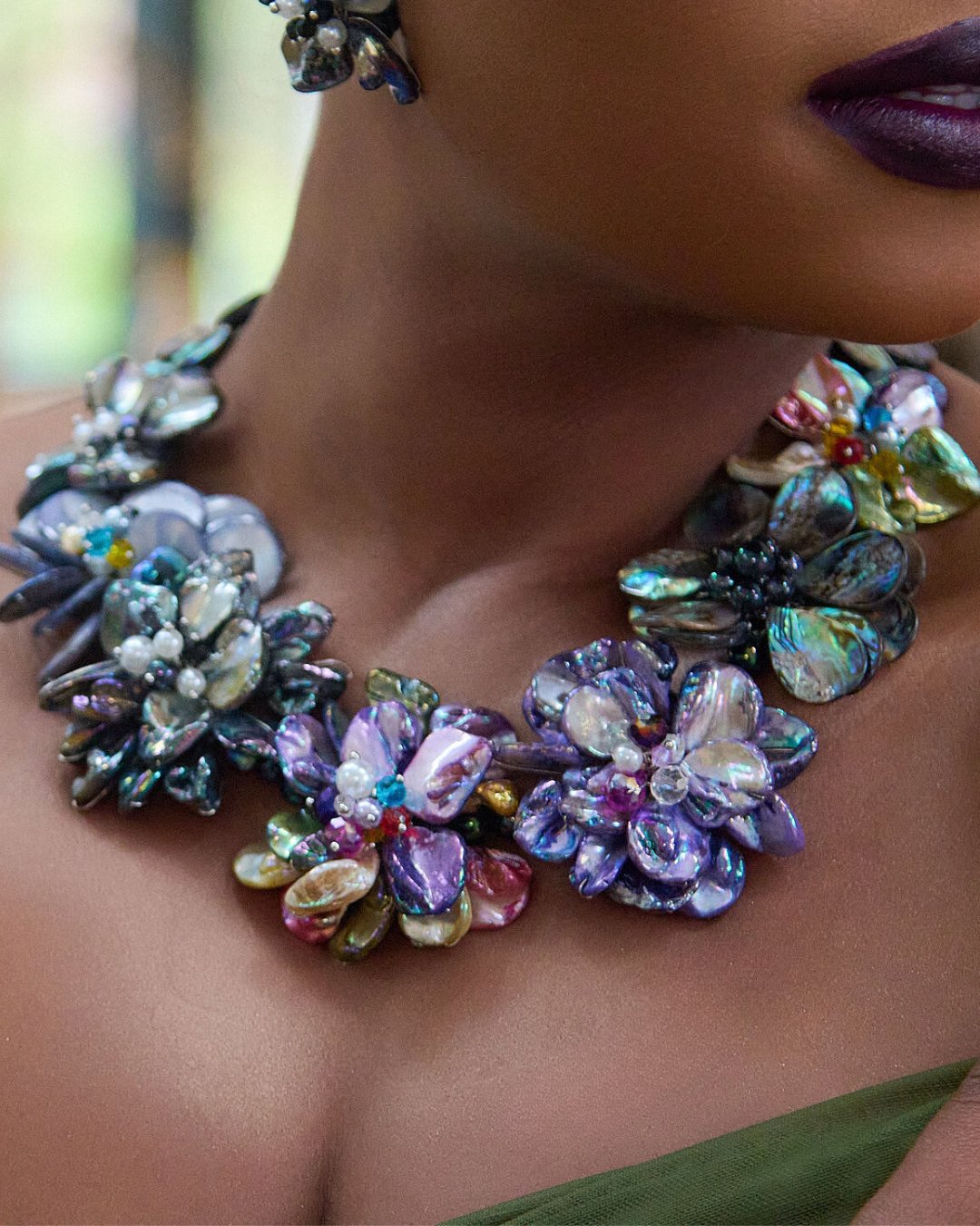 Wisteria Semi Precious Necklace - Abalone