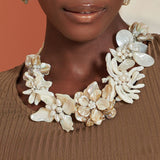 Wisteria Semi Precious Necklace - Mother of Pearl