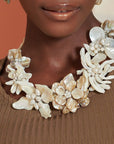 Wisteria Abalone Shell Necklace - Ivory Flower,Necklaces, Sassy Jones,