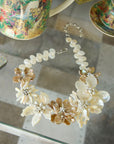 Wisteria Semi Precious Necklace - Mother of Pearl,Necklaces, Sassy Jones,