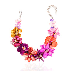 Wisteria Semi Precious Necklace - Pink/ Orange Abalone,Necklaces, Sassy Jones,