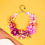 Wisteria Semi Precious Necklace - Pink/ Orange Abalone,Necklaces, Sassy Jones,