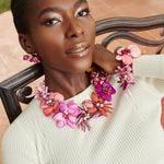 Wisteria Semi Precious Necklace - Pink/ Orange Abalone,Necklaces, Sassy Jones,