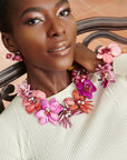 Wisteria Semi Precious Necklace - Pink/ Orange Abalone,Necklaces, Sassy Jones,