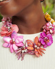 Wisteria Semi Precious Necklace - Pink/ Orange Abalone,Necklaces, Sassy Jones,