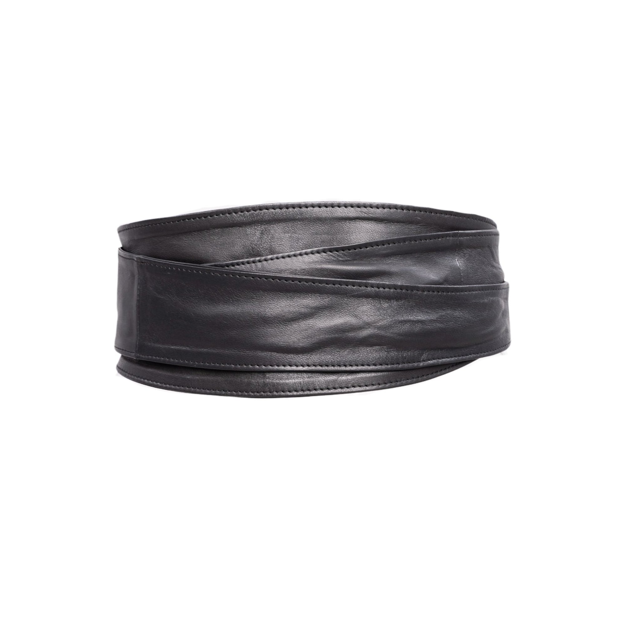 Yaya Leather Wrap Belt - Black - Sassy Jones