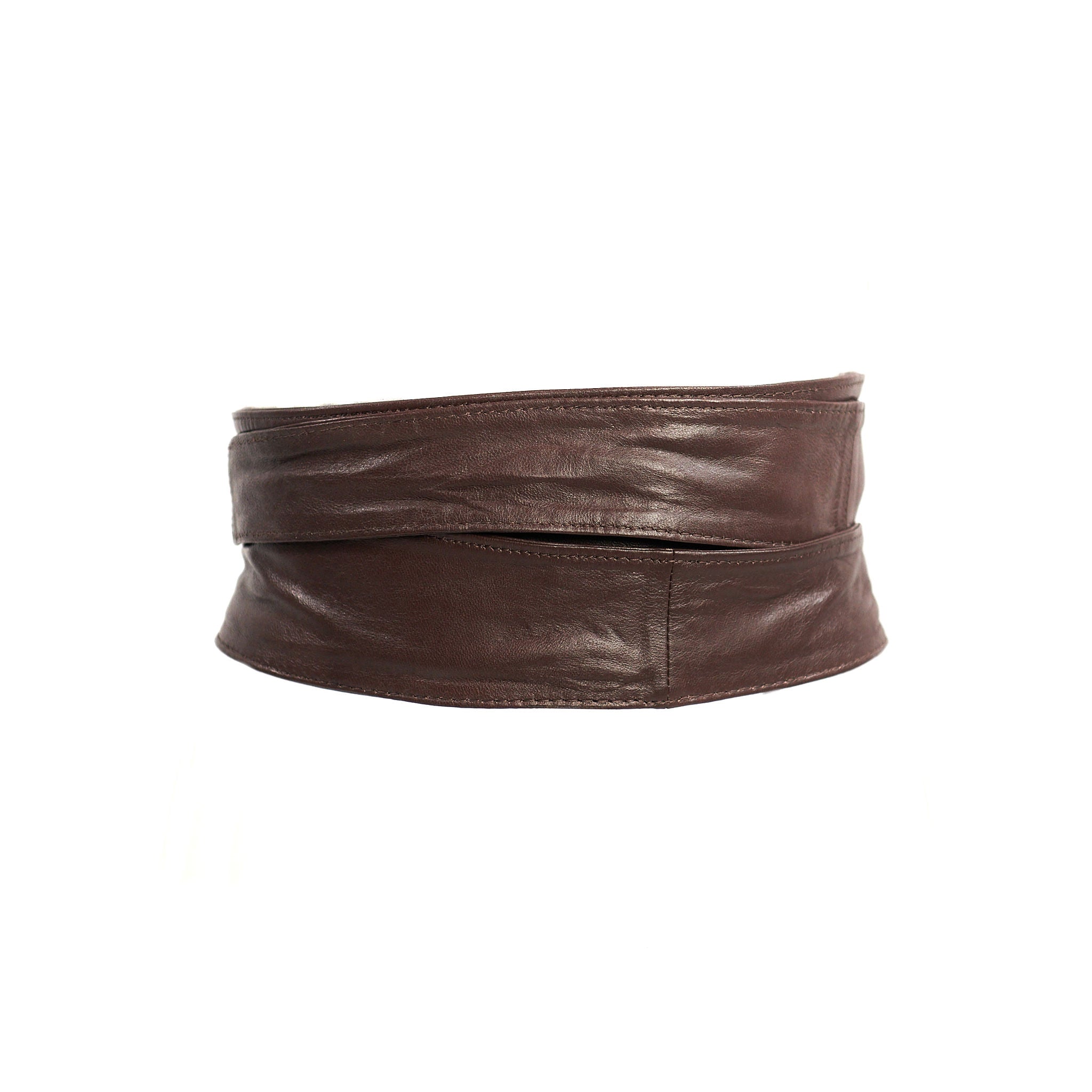 Yaya Leather Wrap Belt - Chocolate - Sassy Jones