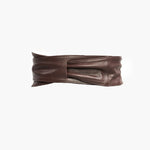 Yaya Leather Wrap Belt - Chocolate - Sassy Jones