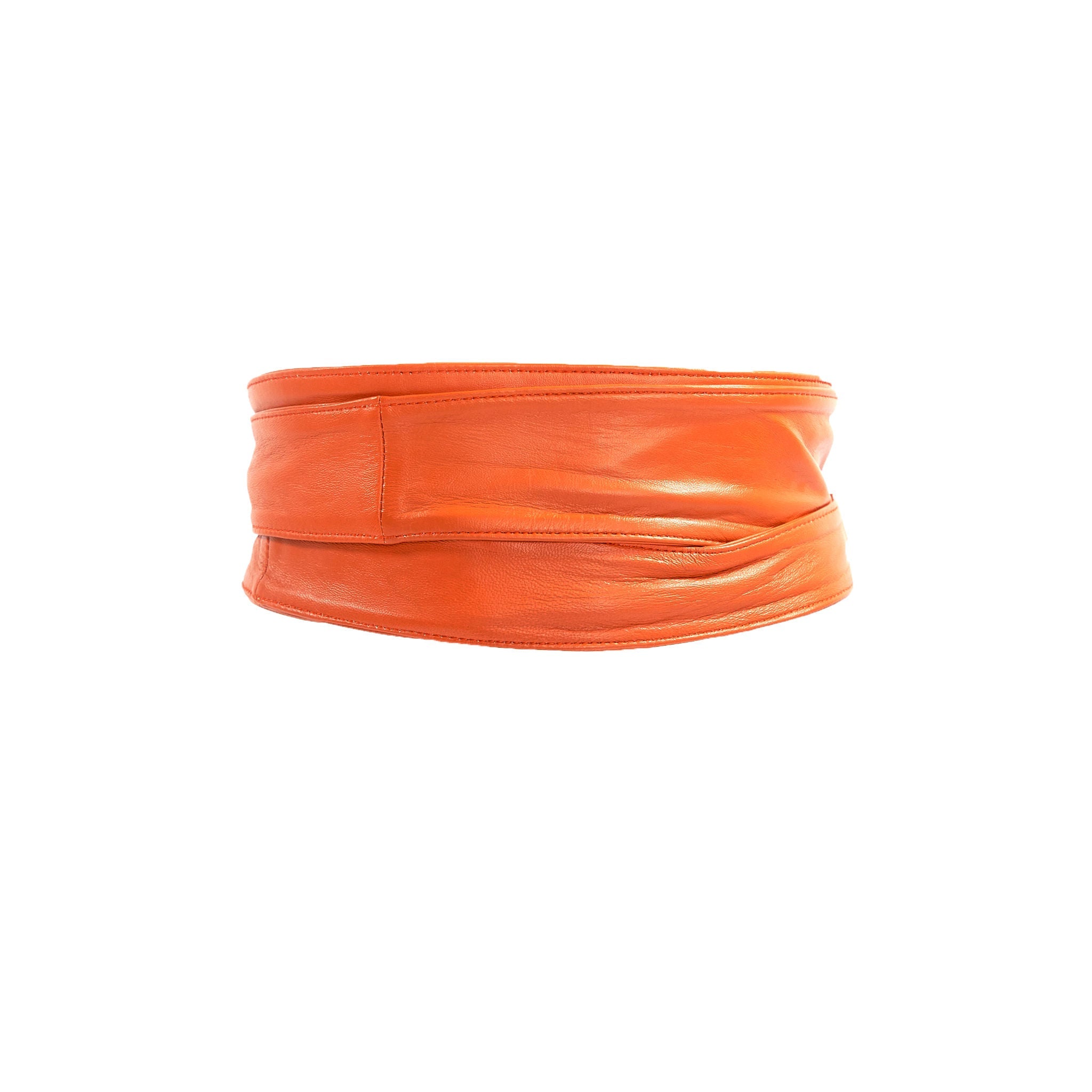 Yaya Leather Wrap Belt - Orange - Sassy Jones