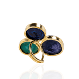 Zari Agat Cluster Adjustable Ring - Green/Purple/Blue,Rings, Sassy Jones,