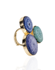 Zari Agat Cluster Adjustable Ring - Green/Purple/Blue,Rings, Sassy Jones,