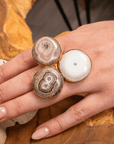 Zari Agate Cluster Adjustable Ring - Neutral,Rings, Sassy Jones,