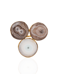 Zari Agate Cluster Adjustable Ring - Neutral,Rings, Sassy Jones,