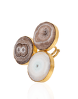 Zari Agate Cluster Adjustable Ring - Neutral,Rings, Sassy Jones,