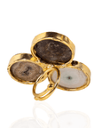 Zari Agate Cluster Adjustable Ring - Neutral,Rings, Sassy Jones,