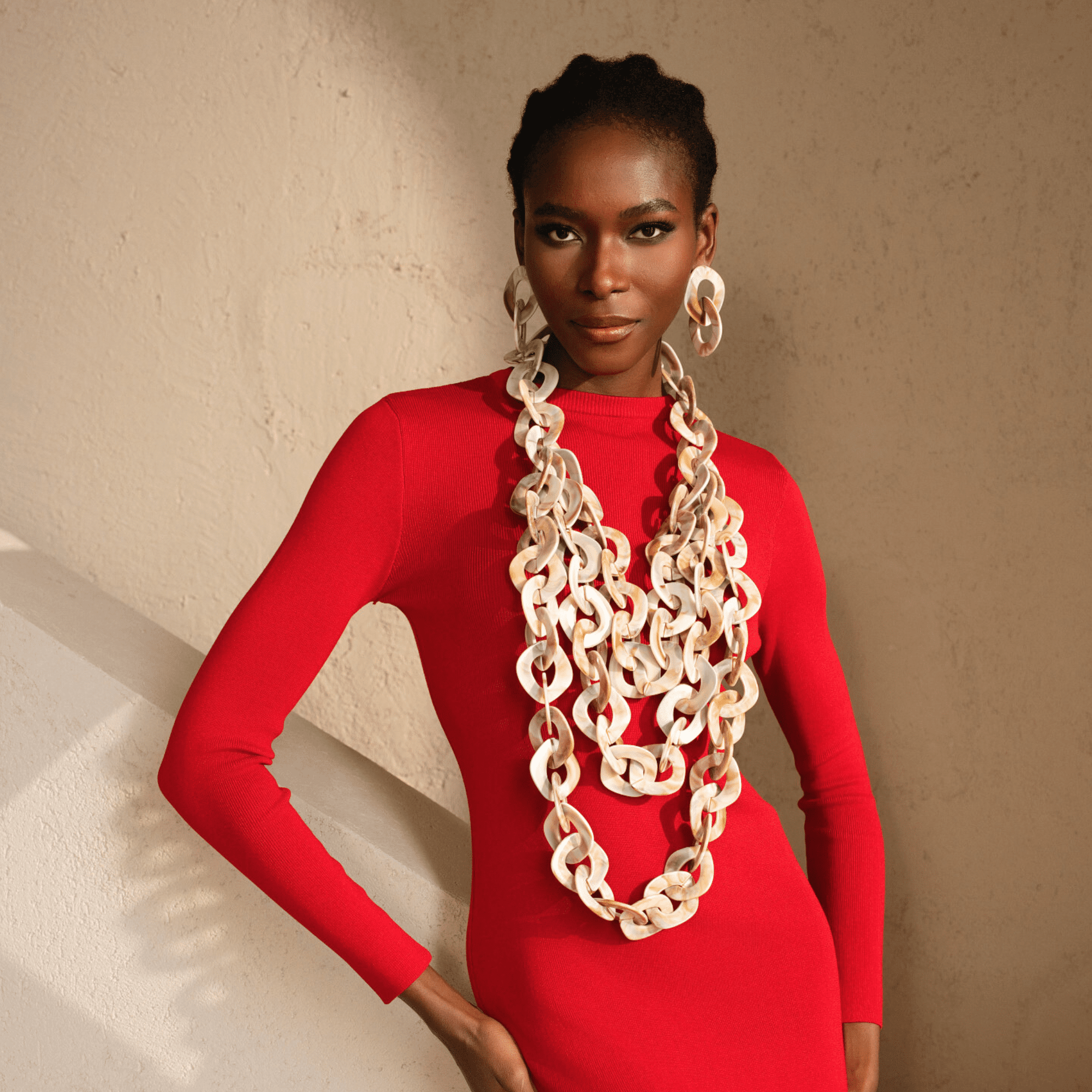 Zaria Cascading Chain - Natural,Necklaces, Sassy Jones,