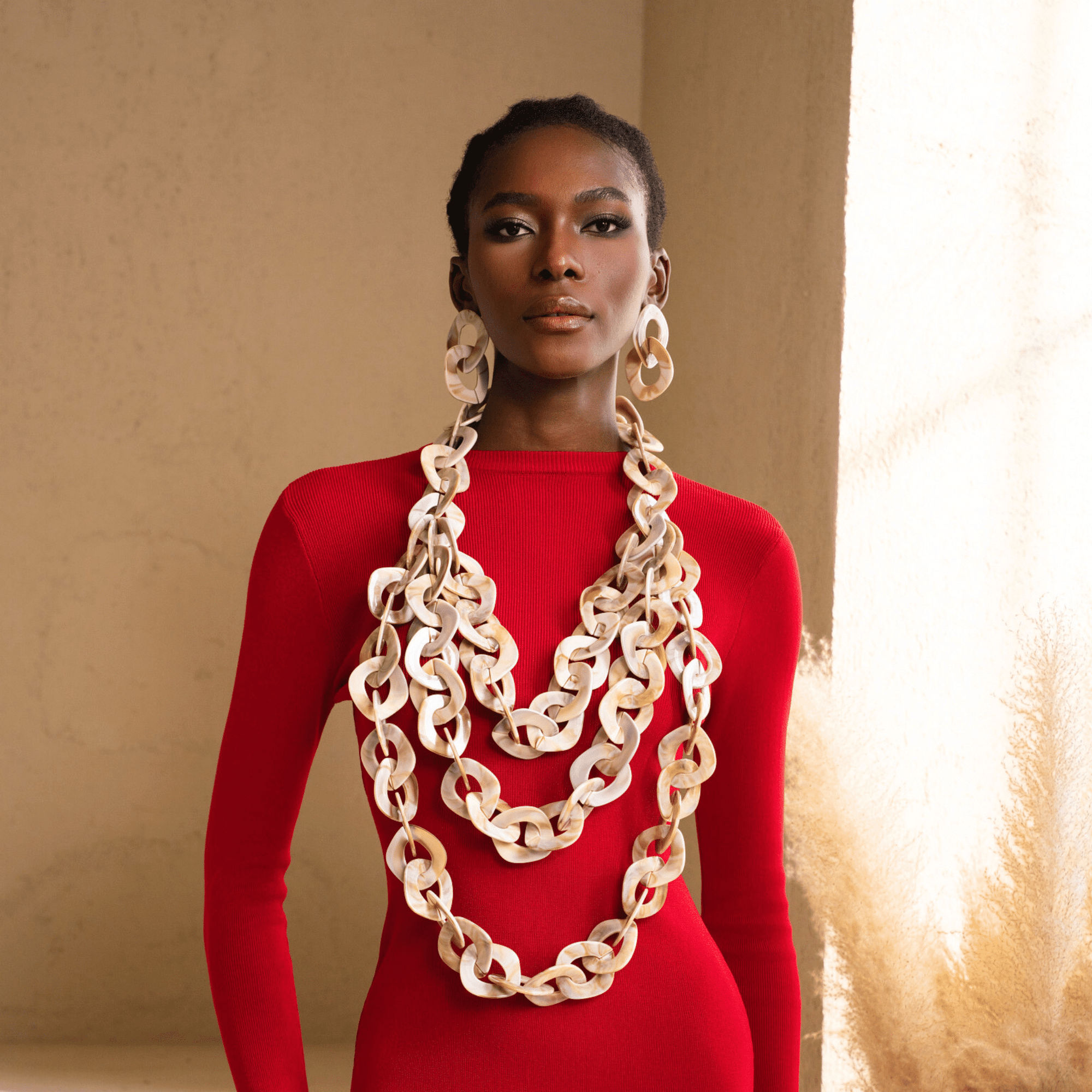 Zaria Cascading Chain - Natural,Necklaces, Sassy Jones,