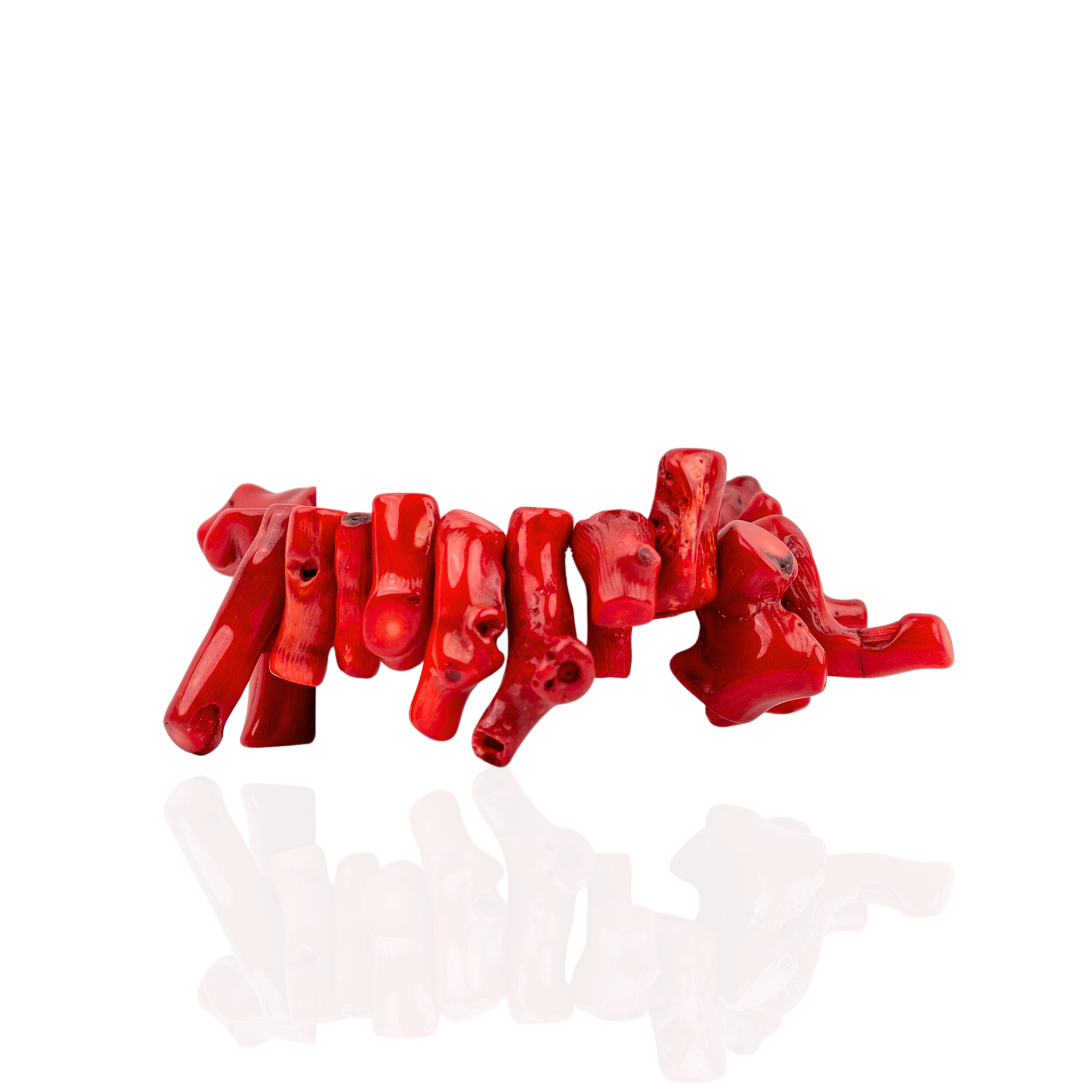 Ziva Natural Coral Stretch Bracelet - Red Coral,Bracelets, Sassy Jones,