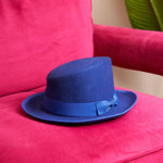 Alice Angled Top Hat - Egyptian Blue - Sassy Jones