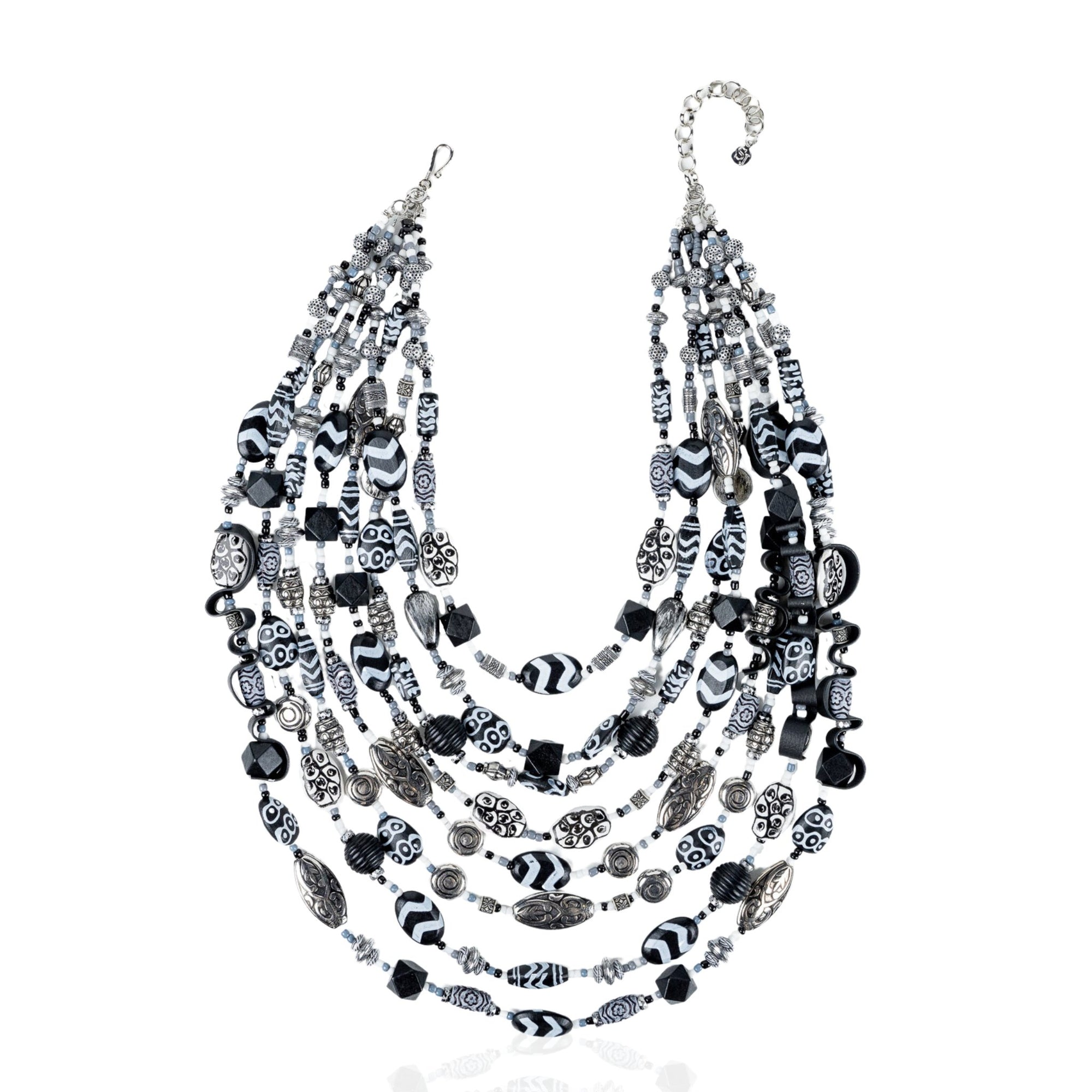 Caliope Cascading Chain (Removable Strand) - Tribal B/W - Sassy Jones