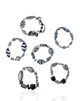 Caliope Stretch Bracelet Stack - Tribal B/W - Sassy Jones