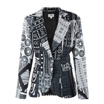 Fiorella Luxe Patchwork Blazer - Black/White - Sassy Jones